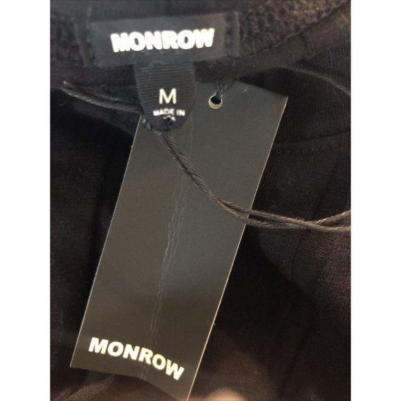 Monrow Black Ribbed Bodysuit Size Medium New - Picture 2 of 3